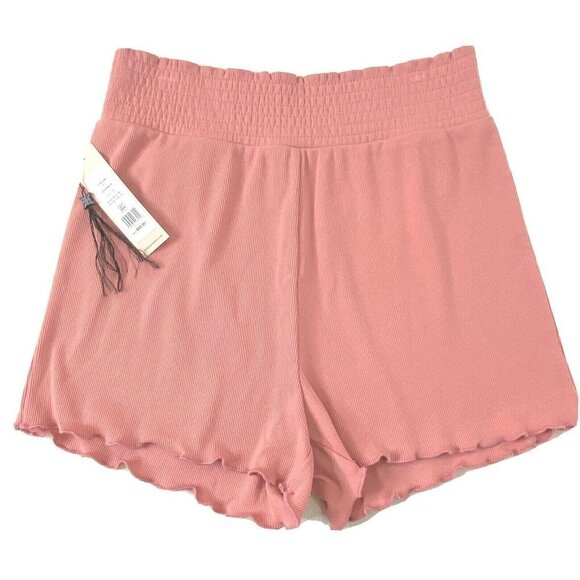 BCBGeneration Womens Rib Knit Short size Small Pull On Elastic Waist Mauve Pink - Picture 5 of 12